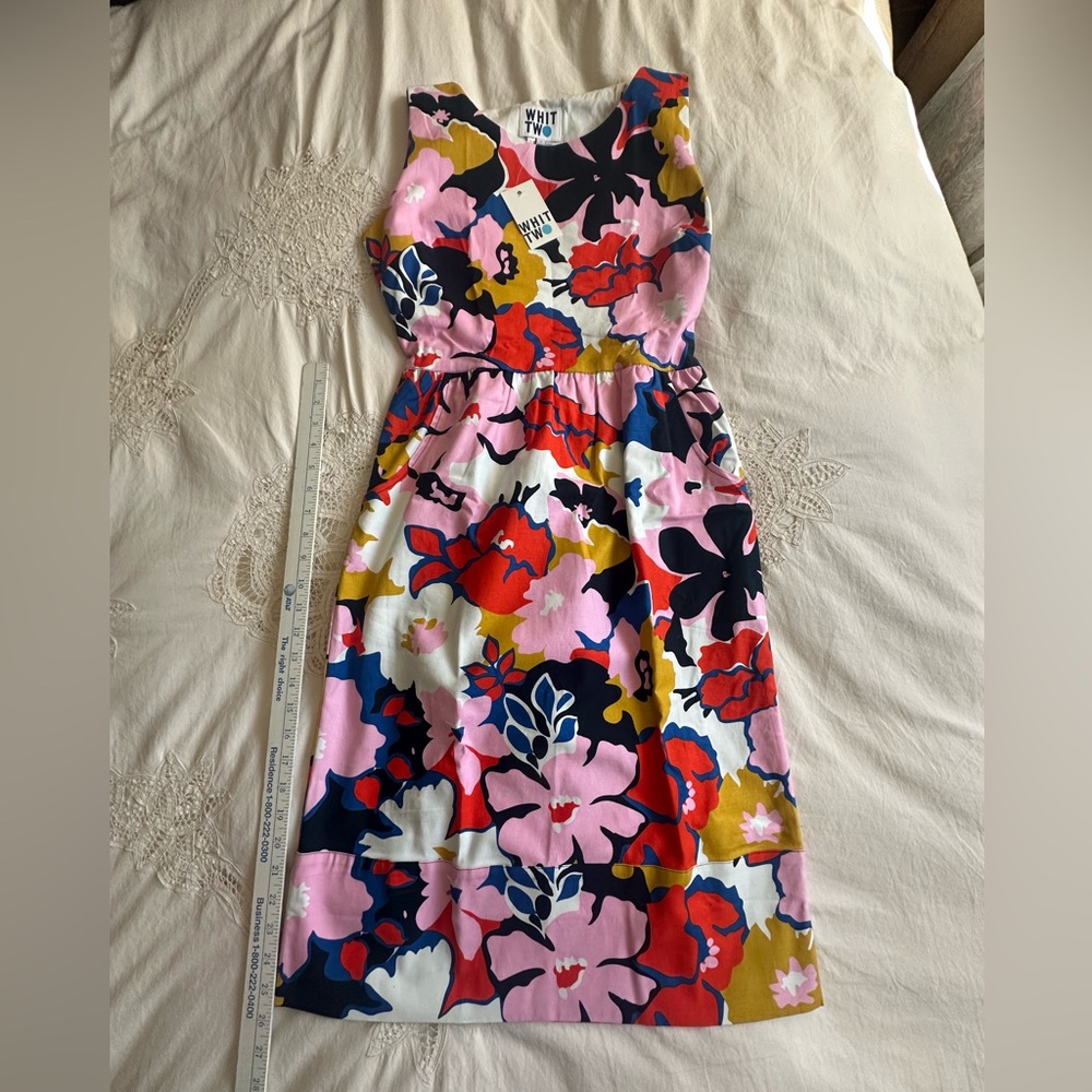 NWT Anthropologie (Whit Two) Petal Print Cross-Back Dress size 6
